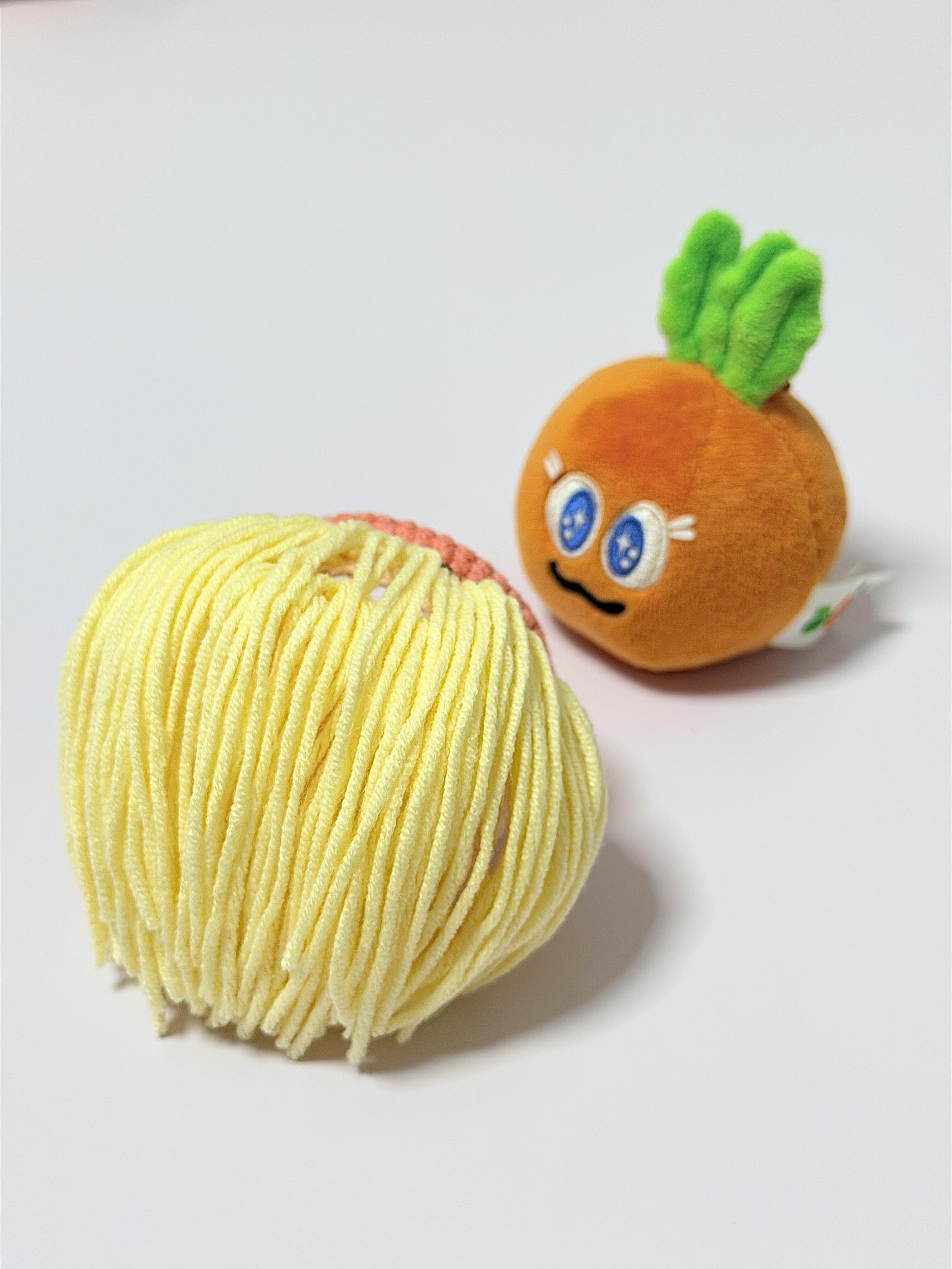 Handmade Crochet Doll Wig Hat for 199 Mini Doll – New & Old Version, Size L & S (Fluffy Yarn Hair Beanie)