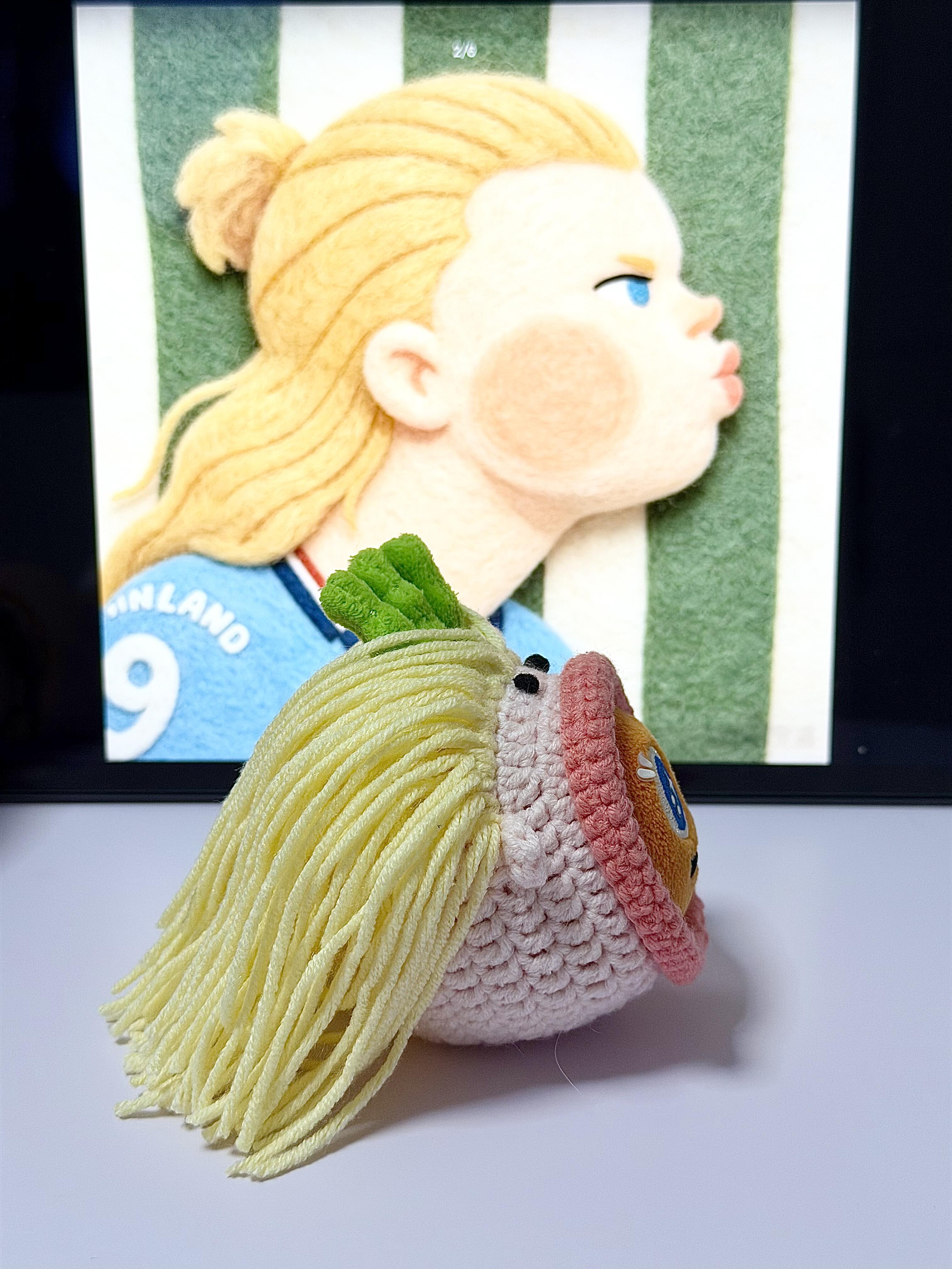 Handmade Crochet Doll Wig Hat for 199 Mini Doll – New & Old Version, Size L & S (Fluffy Yarn Hair Beanie)