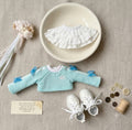 Handmade Casual Sporty Doll Outfit 3-Piece Set – Mint Sweater, Ruffle Skirt & Sneakers for Blythe & 1/6 Dolls