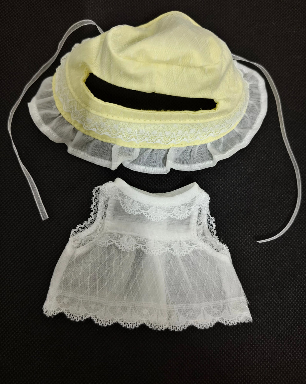Handmade Summer Lace Doll Outfit Set for Blythe & 1/6 – Yellow Hat & Dress (2pcs) or Blue Dress, Straw Hat & Shoes (3pcs)