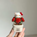 Crochet Red Rose Potted Arrangement | Hand-Crocheted Flowers That Never Wilt