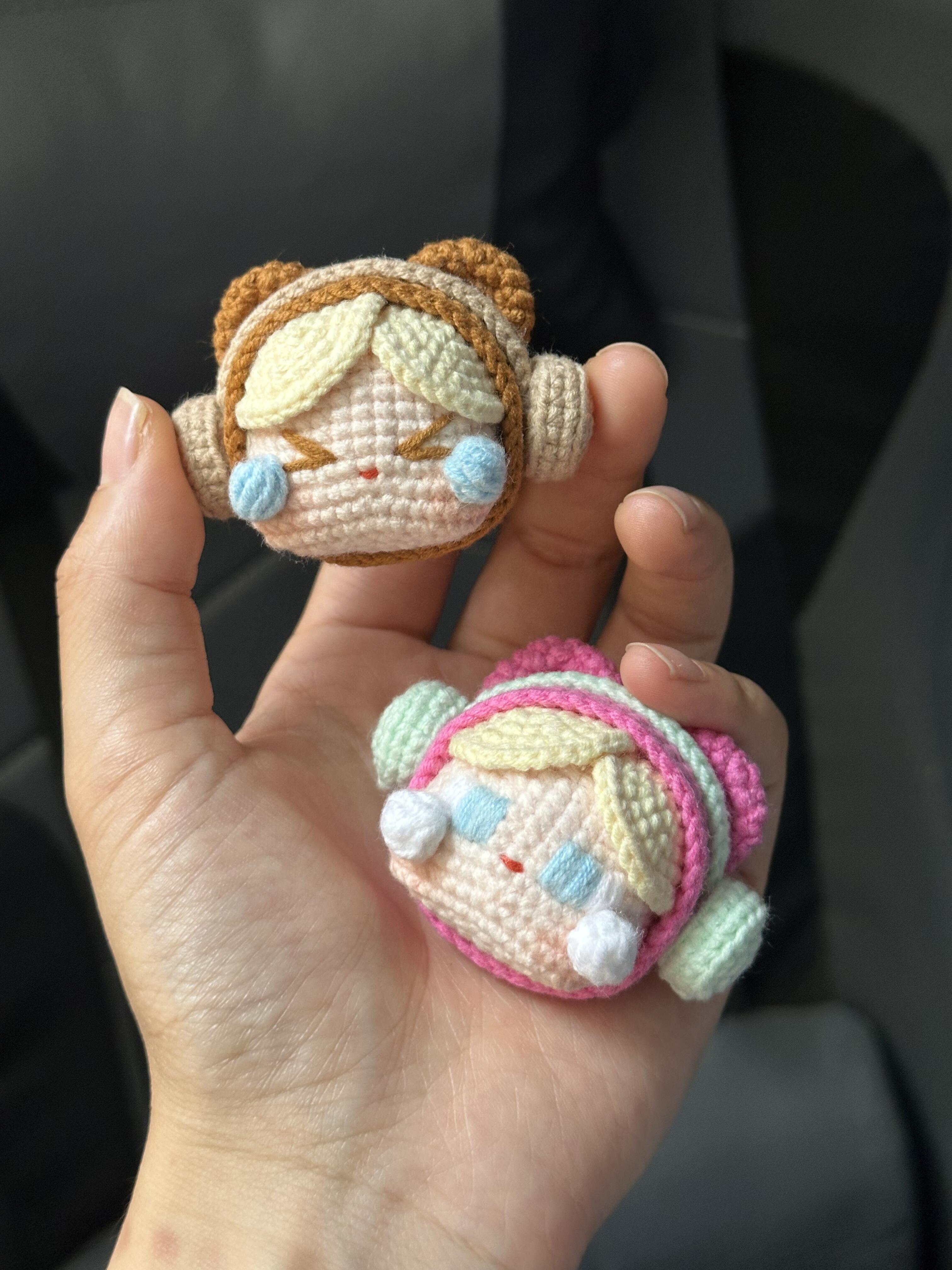 Handmade Crochet Doll Face Keychain | Cute Amigurumi Bag Charm