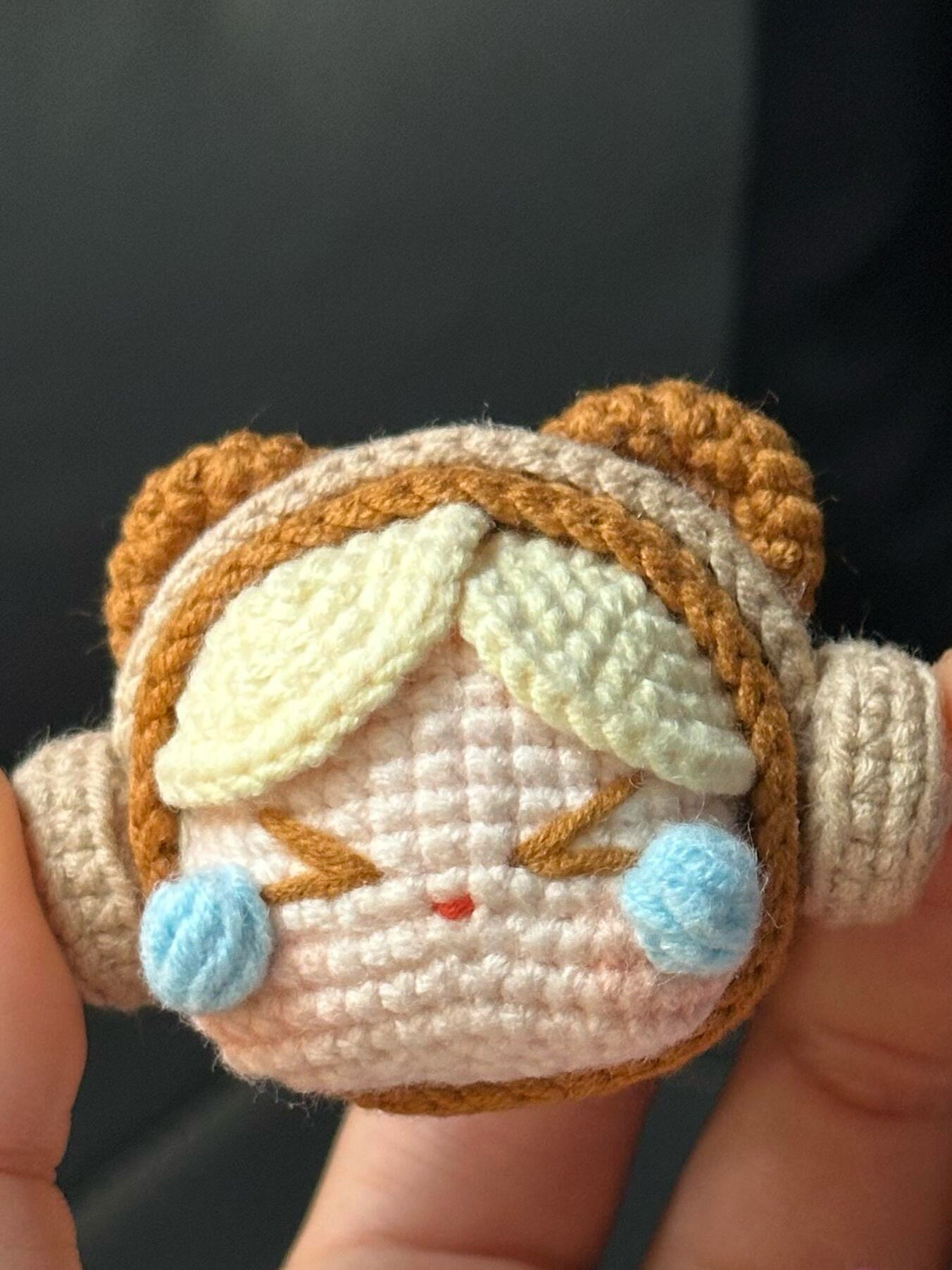 Handmade Crochet Doll Face Keychain | Cute Amigurumi Bag Charm