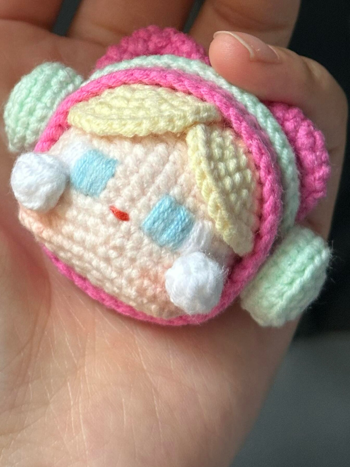 Handmade Crochet Doll Face Keychain | Cute Amigurumi Bag Charm