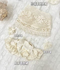 Handmade Lace Lolita Dress Set for 20cm Art Toy Doll – Ivory Cotton Bonnet Hat & Lace Sleeve Cuffs Outfit for Big-Head Designer Dolls