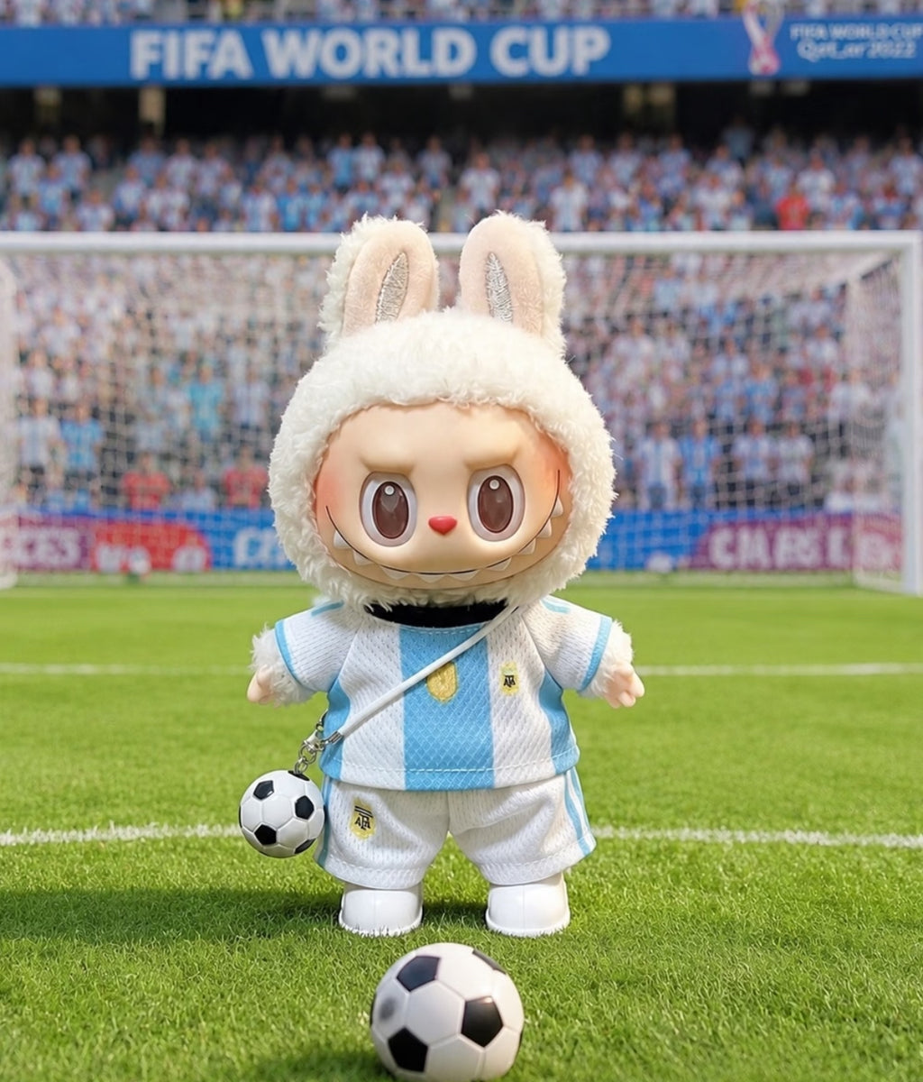 World Cup 2026 Doll Outfit Set — Jersey + Pants + Shoes + Ball | Fits 17cm Labubu & Art Toy Dolls