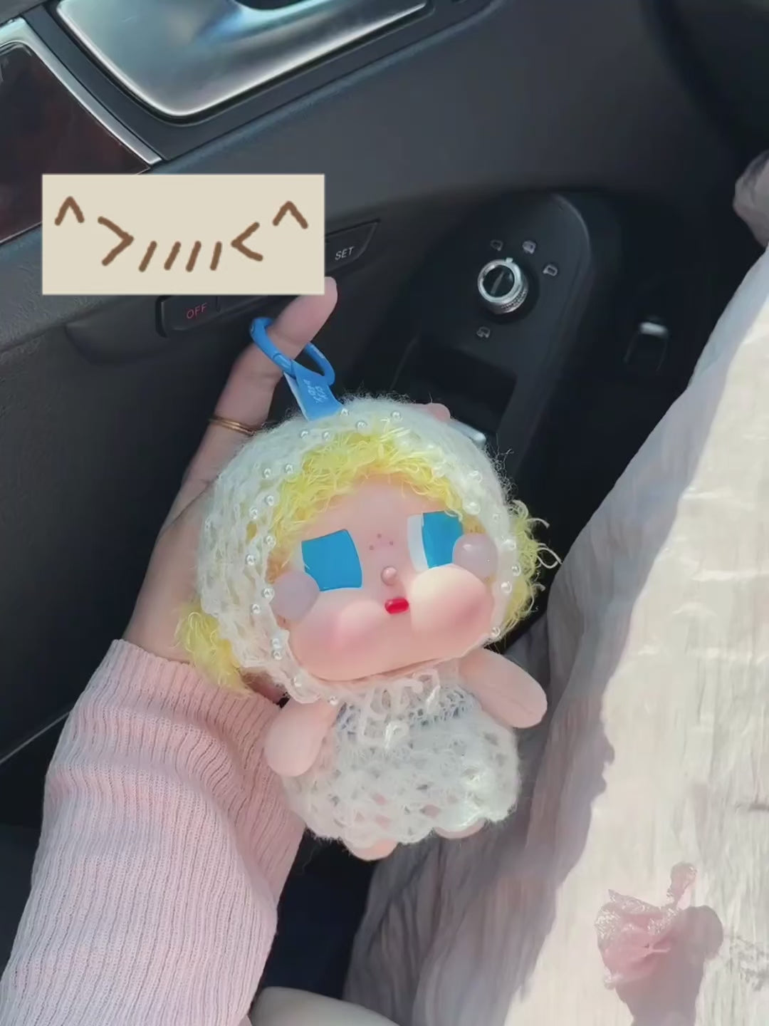 Handmade Pearl-Trimmed Crochet Bonnet & Top Set for Mini Dolls (Doll Not Included)